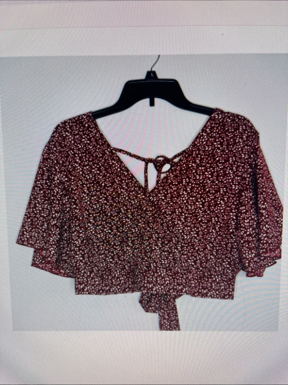 Fitflop Burgundy Floral Tie-Back Crop Top